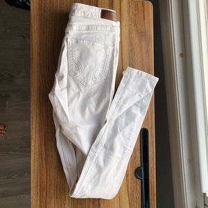 Hollister 5L high rise super skinny white jeans